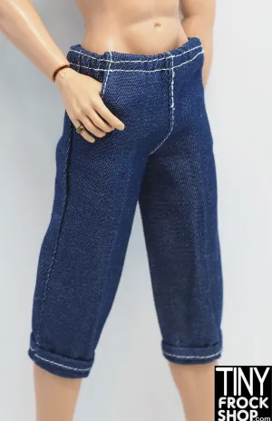 12" Fashion Male Doll Indigo Denim Jean Capris