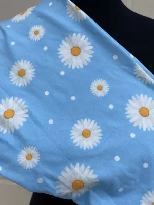 Blue & white sunflower capris