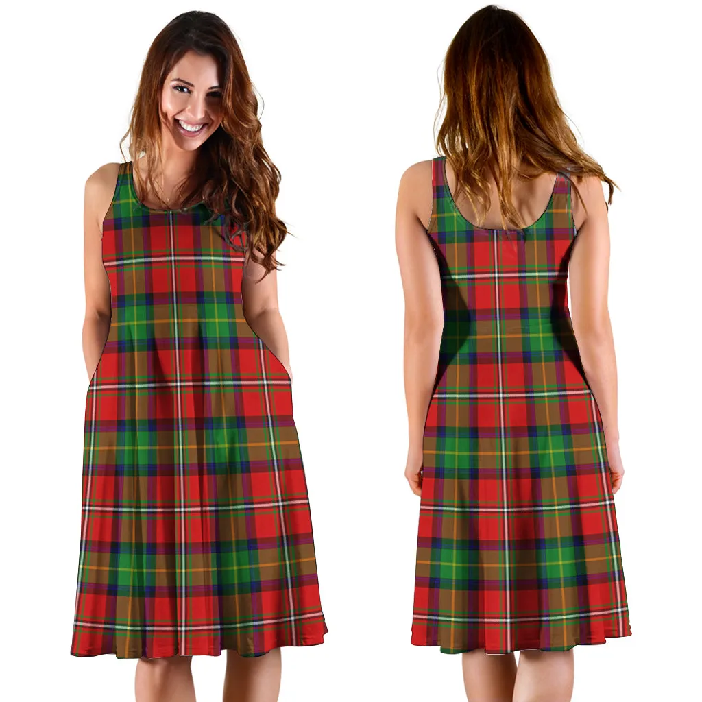 Sleeveless Womens Midi Dress in Classic Boyd Tartan Pattern