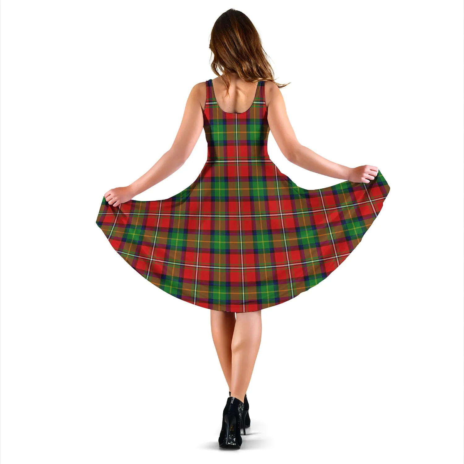 Sleeveless Womens Midi Dress in Classic Boyd Tartan Pattern