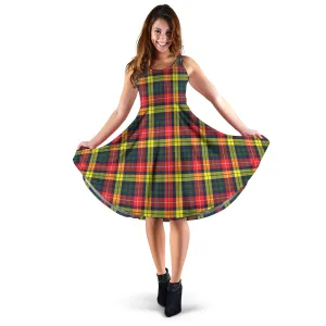 Buchanan Modern Tartan Sleeveless Midi Womens Dress