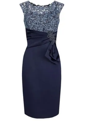 Cap Sleeves Sheath Mother Of The Bride Dresses, With Lace Sequins Homecoming Dresses