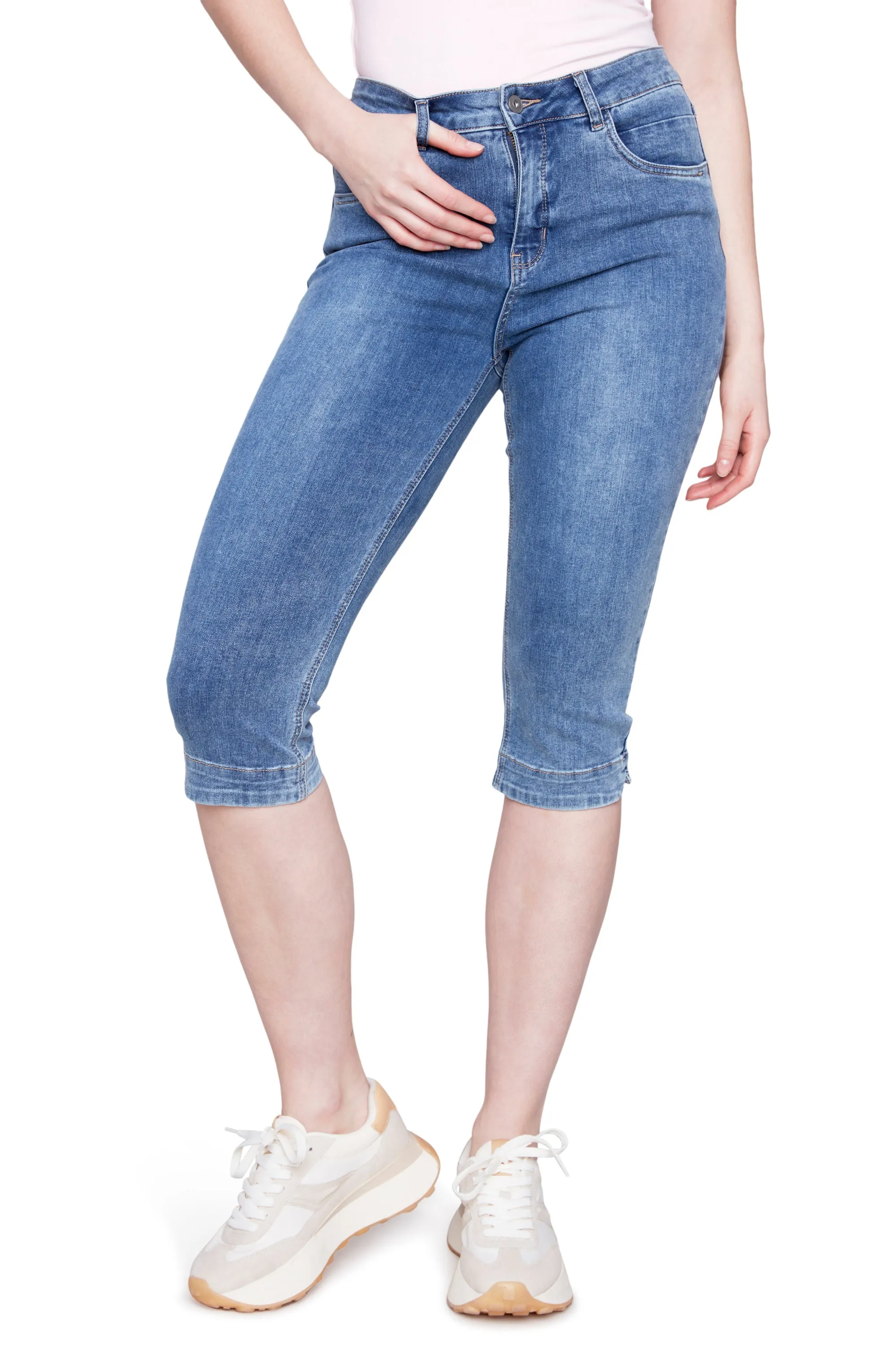 Denim Knee High Capri