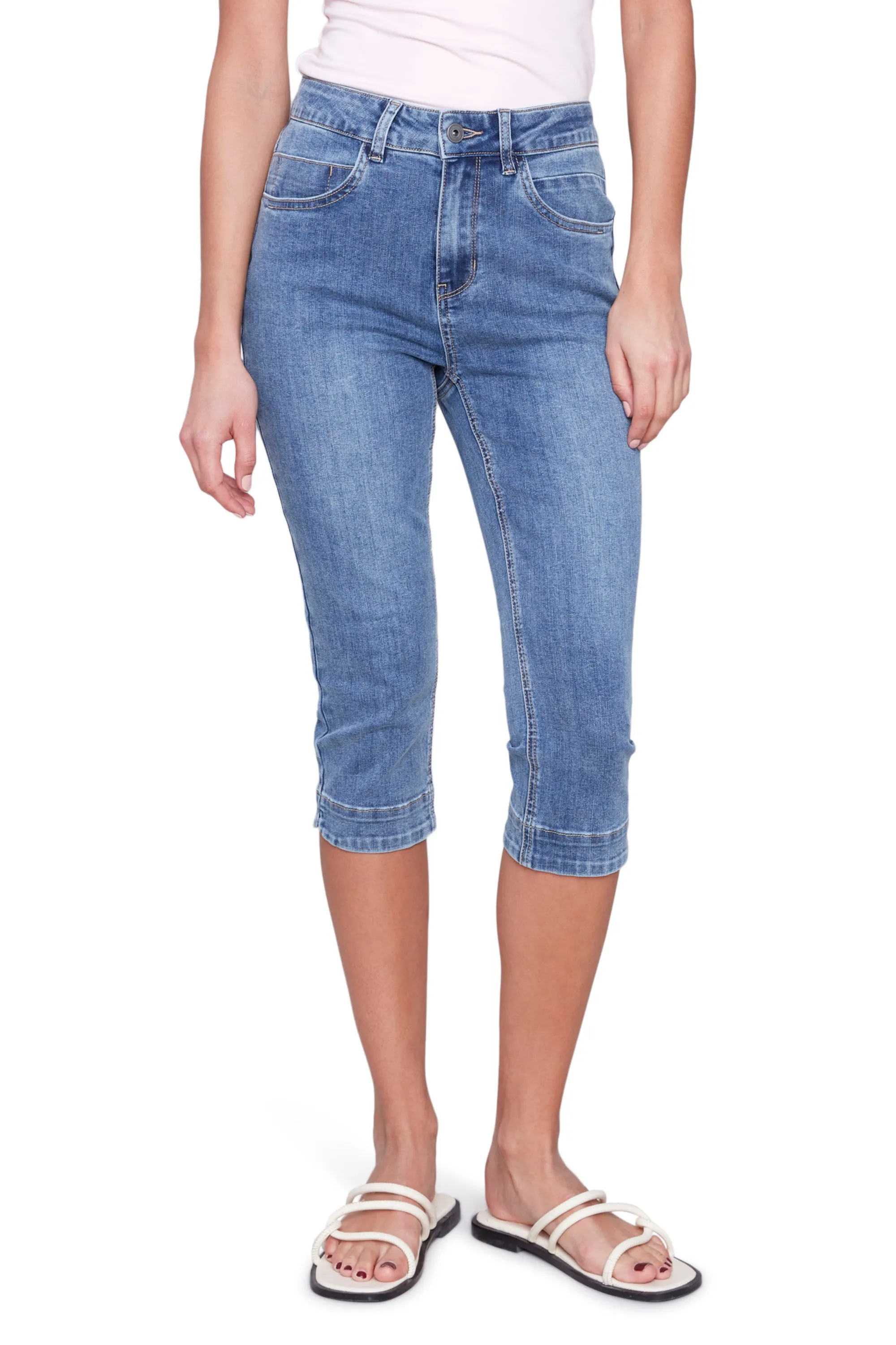 Denim Knee High Capri