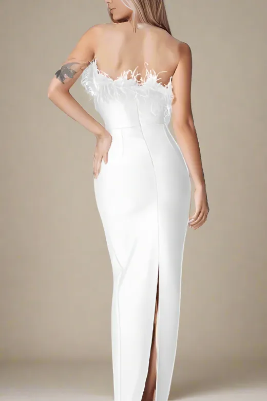 Erin Bodycon Maxi Dress - Pearl White