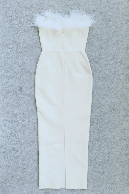 Erin Bodycon Maxi Dress - Pearl White