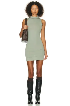 Helsa Jersey Mock Neck Mini Dress, Sage