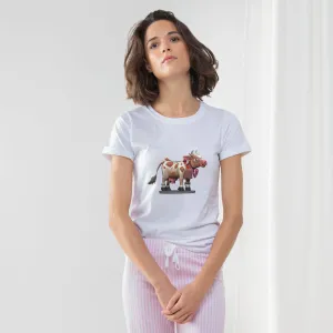 Light Brown Cow Women's Long Pant Pyjama Set