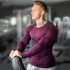 Men Skinny Long sleeves t shirt Gym Fitness Bodybuilding Elasticity Compression Quick dry Shirts Male Workout Tees Tops Clothing