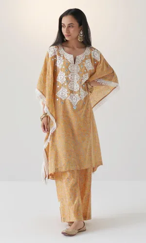 Noor Vol.2 Yellow Kaftan Set - Set Of 2