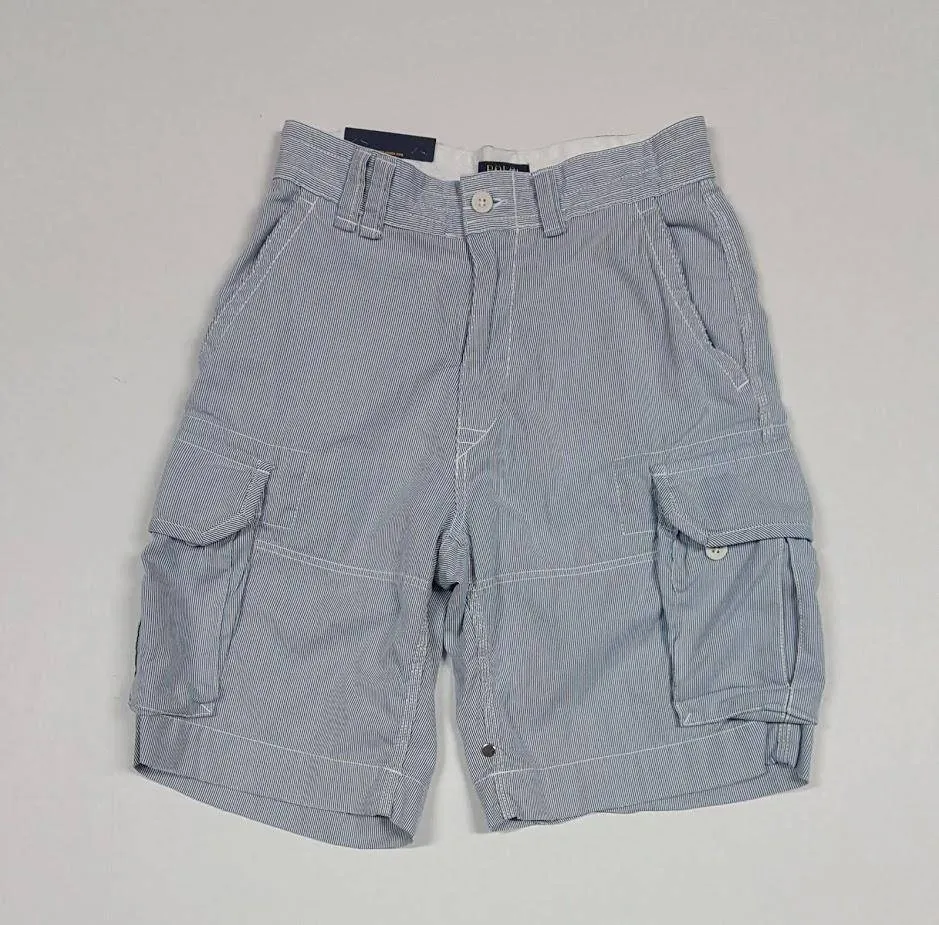 Nwt Polo Ralph Lauren Blue/White Pin Striped Cargo Shorts