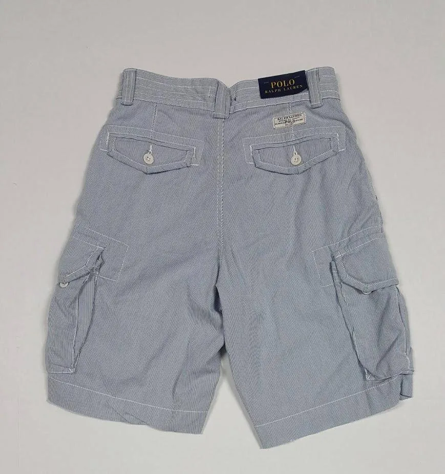 Nwt Polo Ralph Lauren Blue/White Pin Striped Cargo Shorts