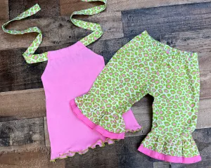 Pink Lime Leopard Print Outfit