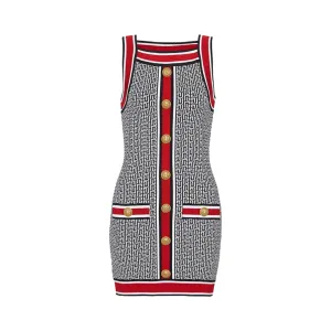 Pre Order:  Greek Key Sleeveless Mini Dress