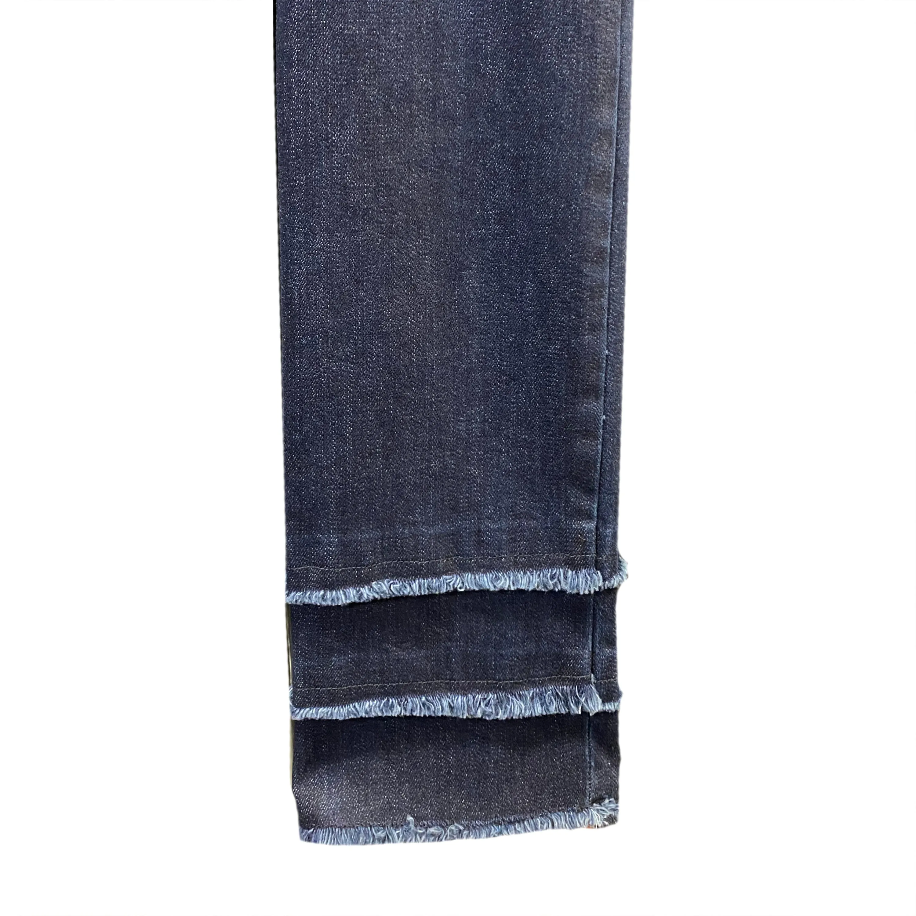 "Oscar" Ankle Pant w/Frayed Tiered Hem in Dark Denim Blue - OSC-DB - Size 8 Only🎁