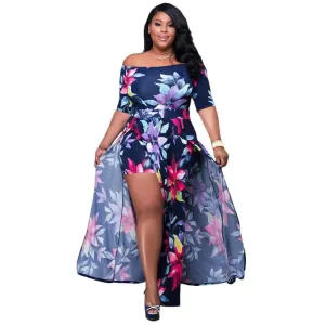 Summer Floral Print Waist Hugging Bandage Dresses