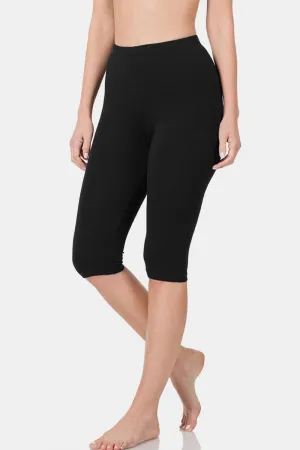 Zenana Full Size High Waist Capris